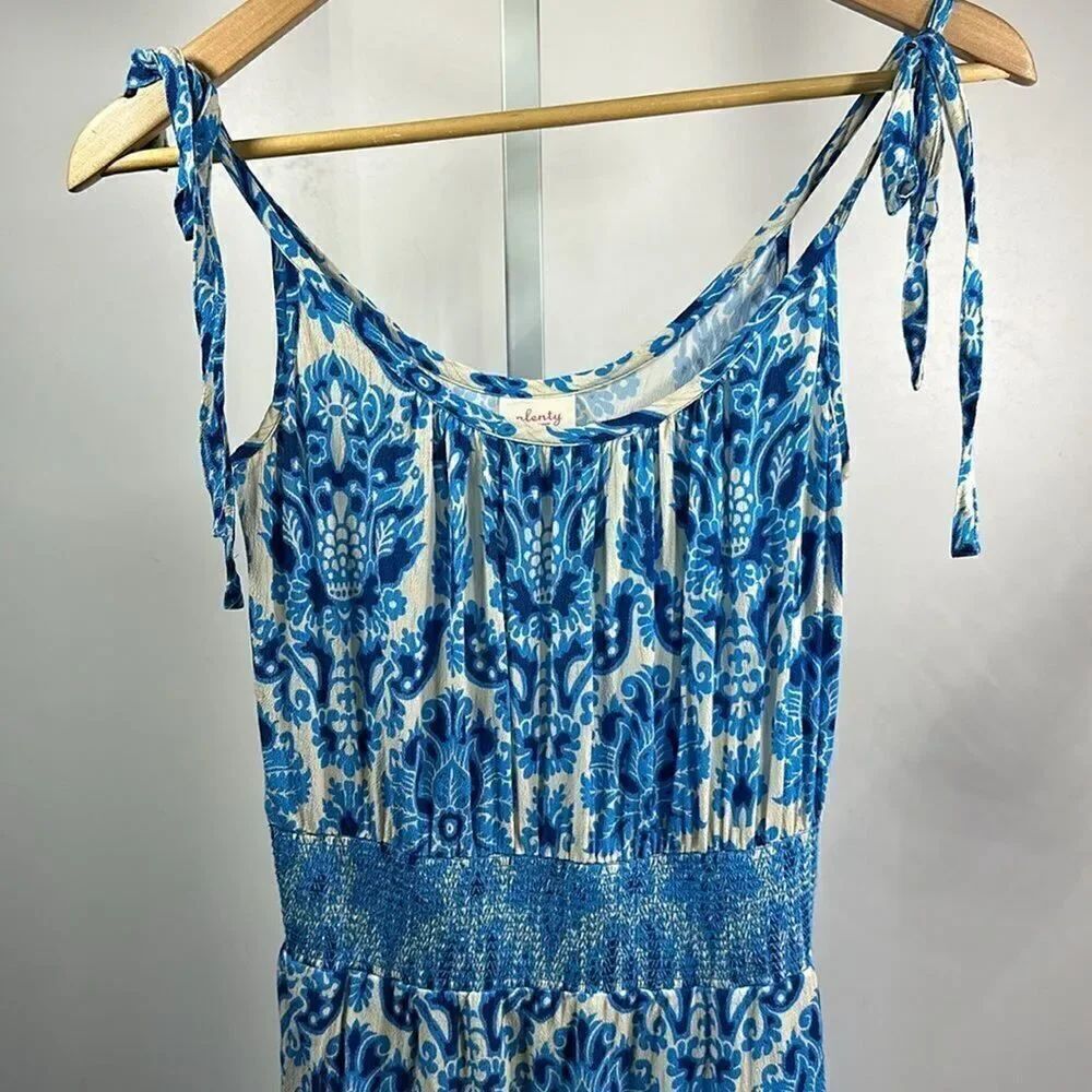 PLENTY TRACY REECE/ANTHROPOLOGIE Women’s Baroque Sundress Blue/White Extra Small - Picture 5 of 13